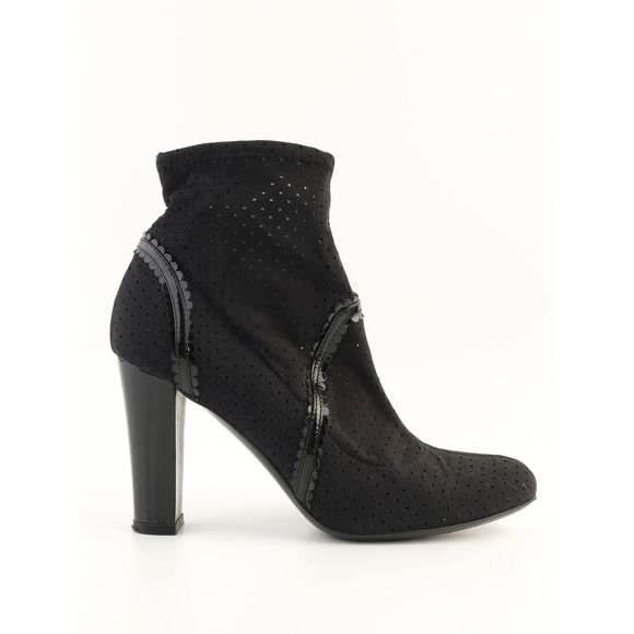 Excellent Sergio Rossi Black Fabric Ankle Boots Size